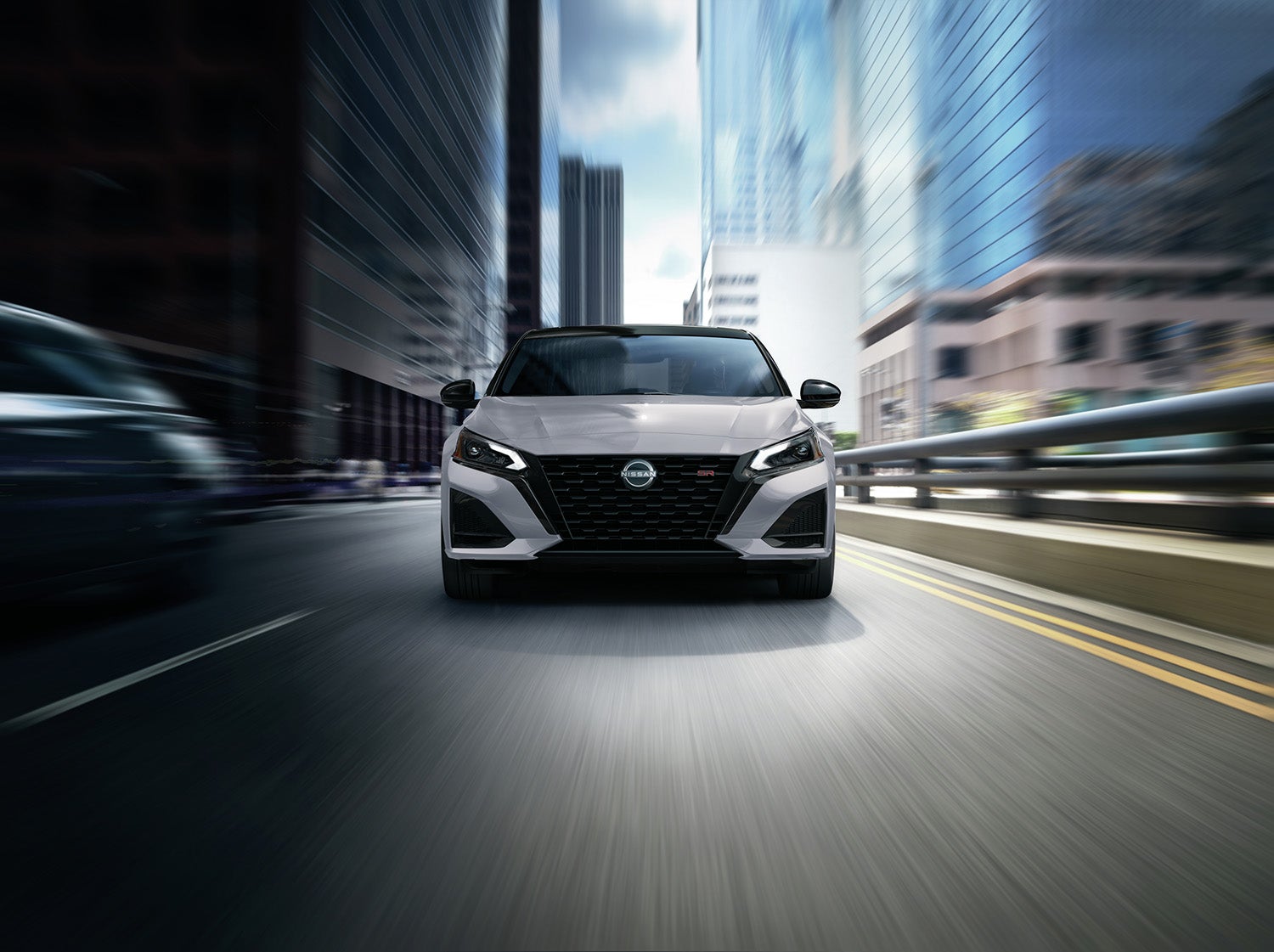 2026 Nissan Altima driving performance showing sharp design from a front view