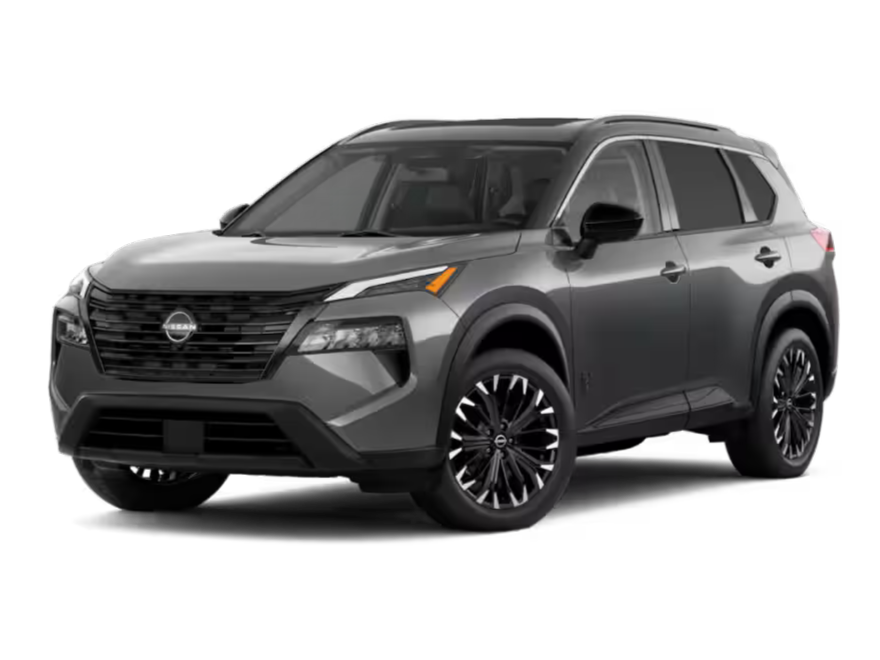 2026 Nissan Rogue Dark Armor edition with bold gloss black exterior accents and 19-inch wheels